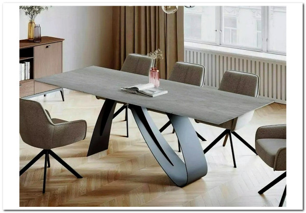 Стол обеденный Signal DIUNA Ceramic 160 раскланой (Pietra Di Savoia серый/черный мат) заказать по цене 166 934 руб. в Омске
