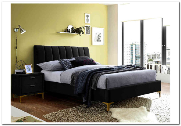 Кровать Signal MIRAGE VELVET TAP. 186 черный/золотой 160/200 заказать по цене 70 349 руб. в Омске