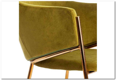 Кресло KRONOS (mod. 8158) металл/вельвет, зеленый/золотые ножки V062-17