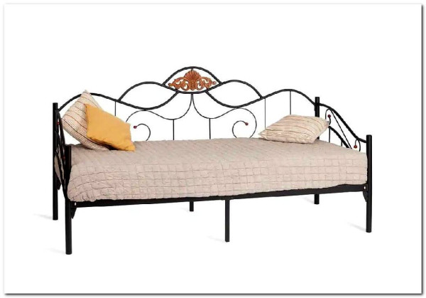Купить Кровать Federica (mod. AT-881) 90*200 см (Day bed), красный дуб/черный с доставкой по России по цене производителя можно в магазине Другая Мебель в Омске