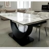Стол обеденный Halmar FERNANDO 160 раскладной (белый мрамор/черный) заказать по цене 120 335 руб. в Омске