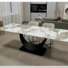 Стол обеденный Halmar FERNANDO 160 раскладной (белый мрамор/черный) заказать по цене 120 335 руб. в Омске