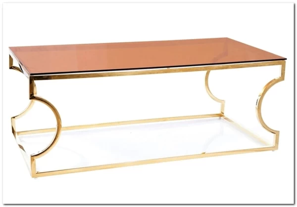 Стол журнальный Signal KENZO A (дымчатый янтарь/золотой) заказать по цене 35 145 руб. в Омске