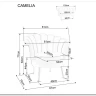 Диван SIGNAL CAMELLIA 2 Velvet Bluvel 14 (серый/золотой) заказать по цене 42 092 руб. в Омске