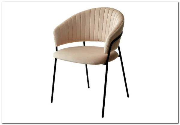 Стул ГЕММА цвет бежевый #H06 велюр / черный каркас заказать по цене 6 500 руб. в Омске