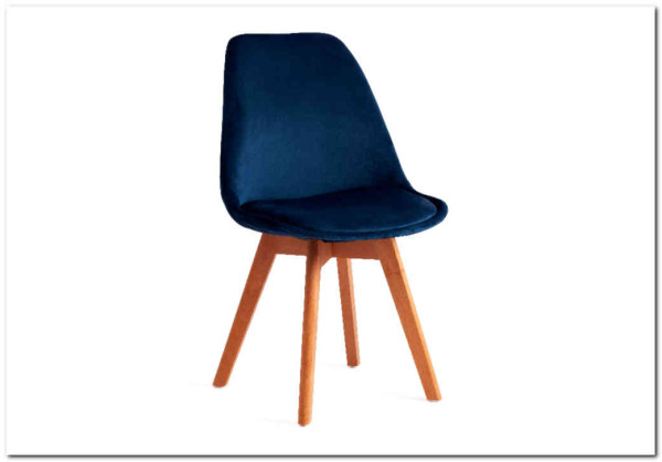 Стул TULIP SOFT (mod. 74) синий (HLR 63)/натуральный заказать по цене 5 390 руб. в Омске