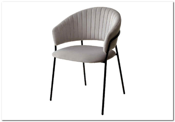 Стул ГЕММА цвет светло-серый #H09 велюр / черный каркас заказать по цене 6 500 руб. в Омске