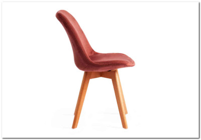 Стул TULIP SOFT (mod. 74) коралловый (HLR 44)/натуральный