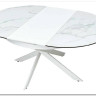 Стол TRENTO 120 HIGH GLOSS STATUARIO Белый мрамор глянцевый, керамика/ белый каркас заказать по цене 73 620 руб. в Омске