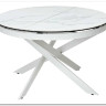 Стол TRENTO 120 HIGH GLOSS STATUARIO Белый мрамор глянцевый, керамика/ белый каркас заказать по цене 73 620 руб. в Омске