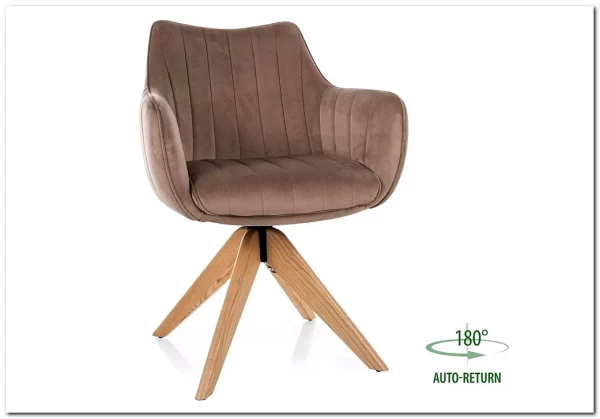 Стул кухонный Signal AZALIA D Velvet Bluvel 40 поворотный (темно-бежевый/дуб) заказать по цене 21 209 руб. в Омске Стул кухонный Signal AZALIA D Velvet Bluvel 40 поворотный (темно-бежевый/дуб) заказать по цене 21 209 руб. в Омске