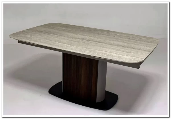 Стол DAGFINN 160 IVORY TRAVERTINE SOLID CERAMIC / Кофе / Орех, ®DISAUR заказать по цене 95 600 руб. в Омске