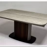 Стол DAGFINN 160 IVORY TRAVERTINE SOLID CERAMIC / Кофе / Орех, ®DISAUR заказать по цене 95 600 руб. в Омске