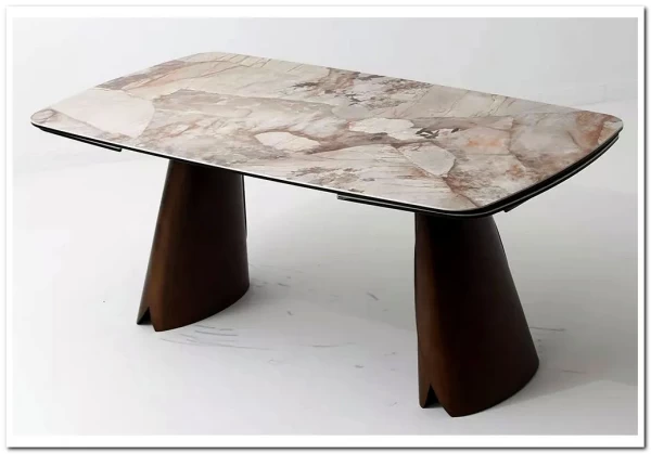 Стол IMBERT 180 GLOSS PATAGONIA, керамика на стекле/ брашированный каркас, цвет медный, ®DISAUR заказать по цене 153 300 руб. в Омске