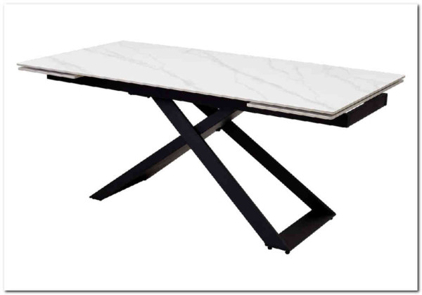 Стол LIVORNO 180 MATT WHITE MARBLE SOLID CERAMIC / BLACK заказать по цене 88 950 руб. в Омске