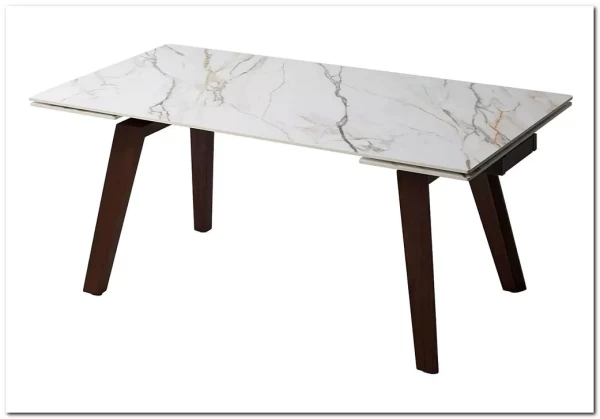 Стол BETIS 180 MATTE GILDED WHITE SOLID CERAMIC / Орех, ®DISAUR заказать по цене 91 900 руб. в Омске