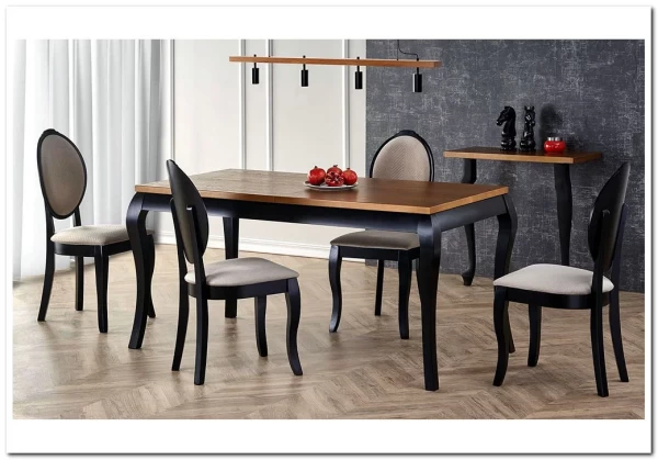 Стол Halmar WINDSOR раскладной (дуб темный/черный) заказать по цене 77 959 руб. в Омске