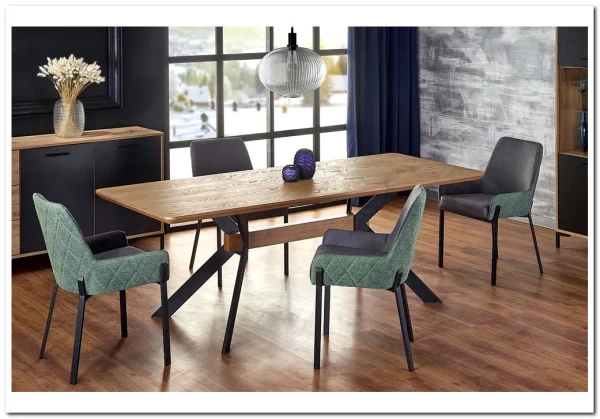 Стол обеденный Halmar BACARDI раскладной (дуб натуральный/черный) заказать по цене 68 560 руб. в Омске