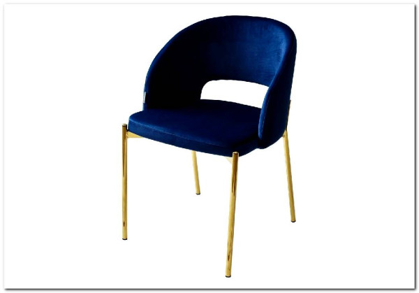 Стул AGNES BLUVEL-86 NAVY BLUE, золотой каркас заказать по цене 4 725 руб. в Омске