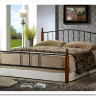 Купить Кровать AT-915 дерево гевея/металл 160*200 (Queen bed), красный дуб/черный с доставкой по России по цене производителя можно в магазине Другая Мебель в Омске