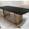 Стол CHIAVARI 220 KL-116 Черный мрамор матовый, итальянская керамика / бронзовый, DISAUR заказать по цене 96 480 руб. в Омске