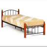 Купить Кровать AT-915 дерево гевея/металл 90*200 (Single bed), красный дуб/черный с доставкой по России по цене производителя можно в магазине Другая Мебель в Омске