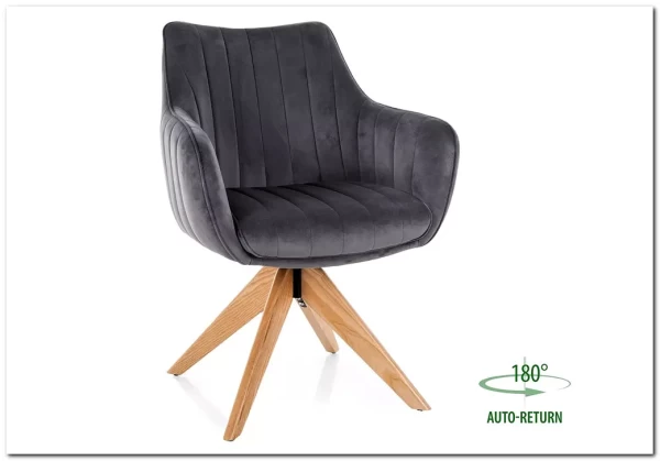Стул кухонный Signal AZALIA D Velvet Bluvel 14 поворотный (серый/дуб) заказать по цене 21 209 руб. в Омске
