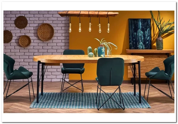 Стол обеденный Halmar INFERNO раскладной (дуб натуральный/черный) заказать по цене 141 874 руб. в Омске