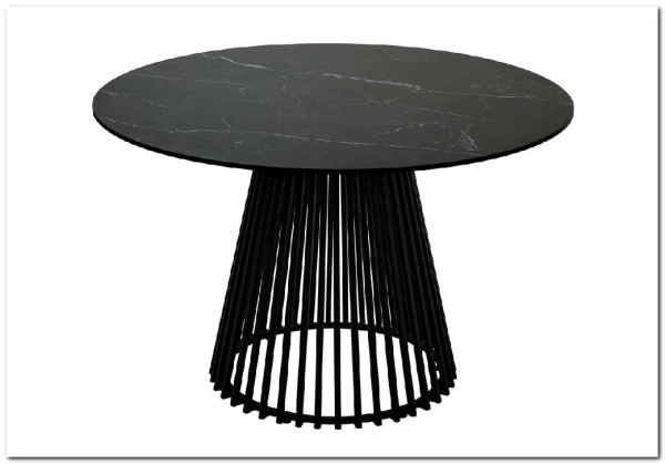 Стол TERNI 120 MATT BLACK MARBLE SOLID CERAMIC Черный мрамор матовый, керамика/Черный каркас заказать по цене 73 250 руб. в Омске