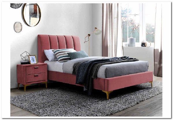 Кровать SIGNAL MIRAGE VELVET 90 античный розовый / золото тк. 185 заказать по цене 55 647 руб. в Омске