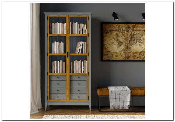 Шкаф для книг Квадро-С 220/04 из массива сосны заказать по цене 81 690 руб. в Омске