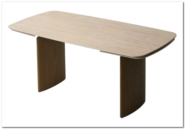 Стол CALVIN 180 MATTE ROME TRAVERTINE SOLID CERAMIC / Серый дуб, ®DISAUR заказать по цене 96 050 руб. в Омске