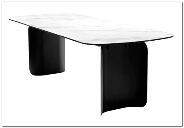 Стол NORD 240 MARBLES KL-99 Белый мрамор, итальянская керамика / черный каркас, DISAUR заказать по цене 99 000 руб. в Омске