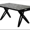 Стол PALERMO 180 TL-128 Испанская керамика черный контрастный мрамор / черный каркас, DISAUR заказать по цене 63 750 руб. в Омске