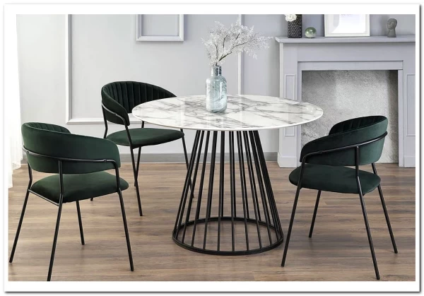 Стол обеденный Halmar BRODWAY белый мрамор/черный заказать по цене 30 047 руб. в Омске