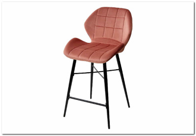 Полубарный стул MARCEL BLUVEL-52 PINK (H=65cm) велюр