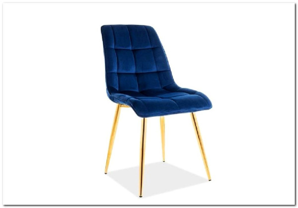Стул кухонный Signal CHIC Velvet Bluvel 86 (темно-синий/золотой) заказать по цене 11 429 руб. в Омске