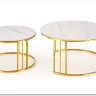 Комплект Halmar MERCURY 3, 2 стола журнальных (белый мрамор/золотой) заказать по цене 57 327 руб. в Омске