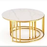 Комплект Halmar MERCURY 3, 2 стола журнальных (белый мрамор/золотой) заказать по цене 57 327 руб. в Омске