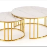 Комплект Halmar MERCURY 3, 2 стола журнальных (белый мрамор/золотой) заказать по цене 57 327 руб. в Омске