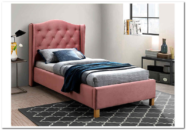 Кровать Signal ASPEN VELVET BLUVEL 52 (античный розовый/дуб) 90/200 заказать по цене 55 647 руб. в Омске