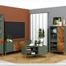 Витрина Siena REG1W1D дымчатый зеленый/дуб вотан BRW заказать по цене 43 630 руб. в Омске