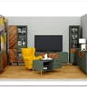 Витрина Siena REG1W1D/140 дымчатый зеленый/дуб вотан BRW заказать по цене 33 980 руб. в Омске