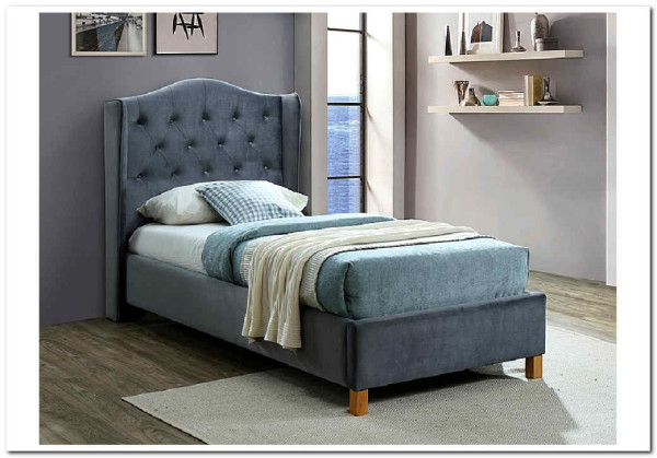 Кровать Signal ASPEN VELVET BLUVEL 14 (серый/дуб) 90/200 заказать по цене 55 647 руб. в Омске