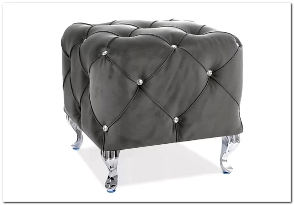 Пуф Signal HESTIA K Velvet Bluvel 14 серый/серебряный заказать по цене 33 792 руб. в Омске