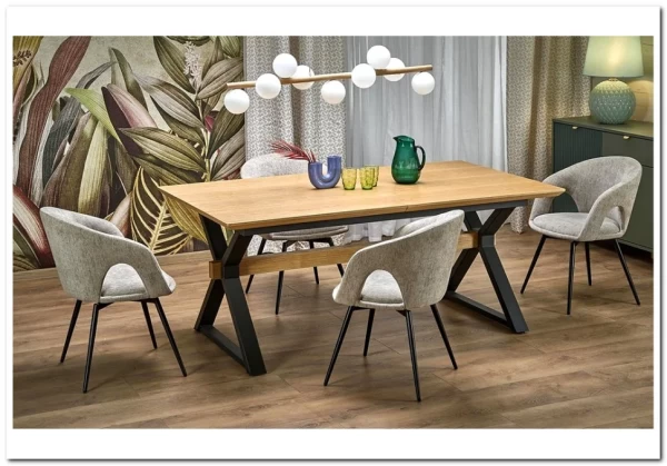 Стол обеденный Halmar HENRY 180 раскладной (натуральный/черный) заказать по цене 85 660 руб. в Омске