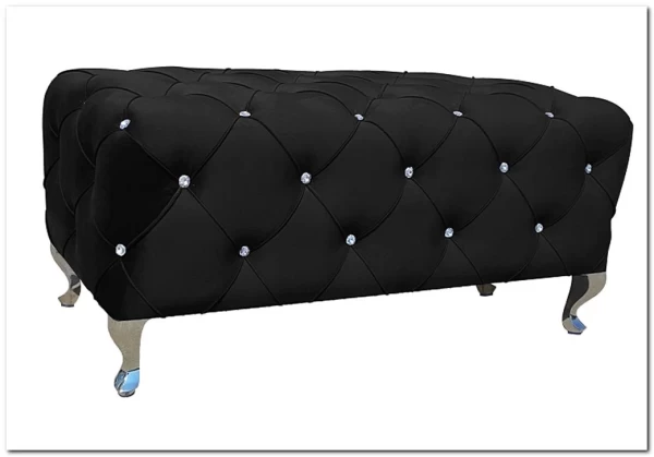 Пуф Signal HESTIA Velvet Bluvel 19 черный/серебряный 100/46/50 заказать по цене 38 606 руб. в Омске