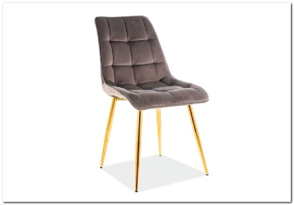 Стул кухонный Signal CHIC Velvet Bluvel 14 (серый/золотой) заказать по цене 11 429 руб. в Омске