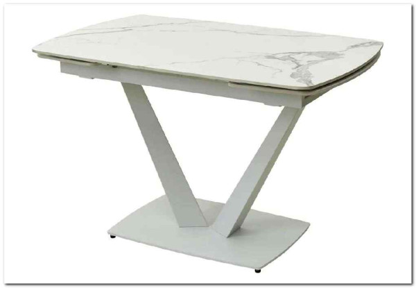 Стол ALATRI 120 GLOSS STATUARIO WHITE SINTERED STONE / WHITE заказать по цене 79 600 руб. в Омске