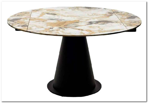 Стол TERAMO 135 GLOSS GRAND JADE SOLID CERAMIC, керамика, поворотн.механизм / Черный каркас, DISAUR заказать по цене 56 970 руб. в Омске